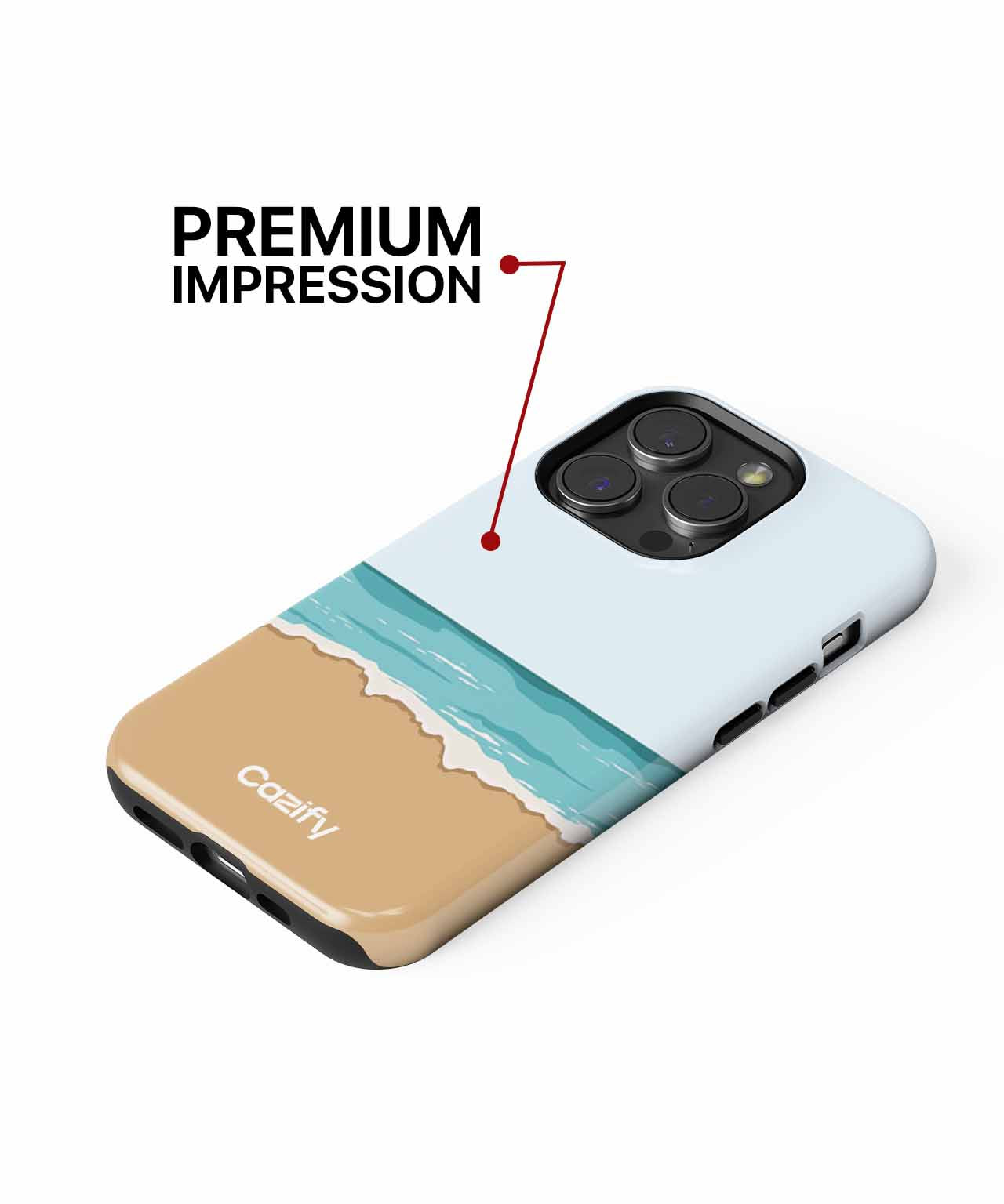 Sunny Beach Vibes with Waves and Sand iPhone case Case Cazify - Delivery Canada