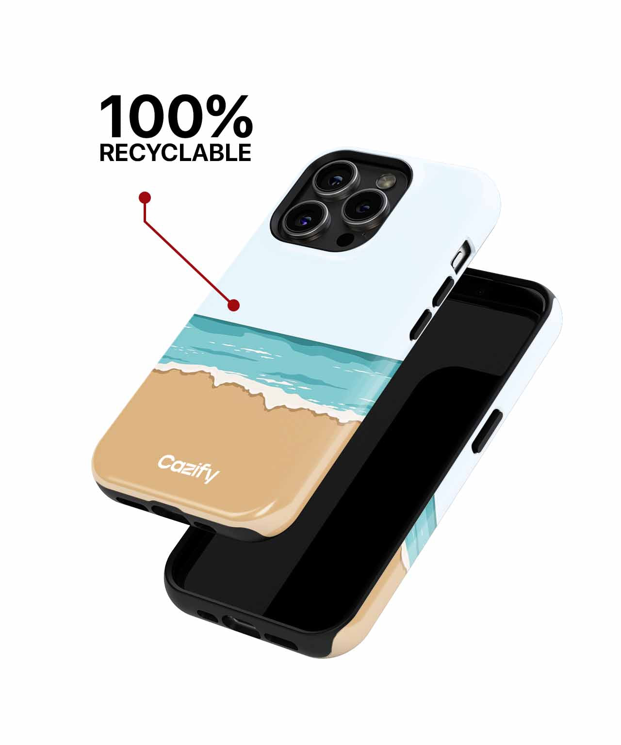Sunny Beach Vibes with Waves and Sand iPhone case Case Cazify - Delivery Canada