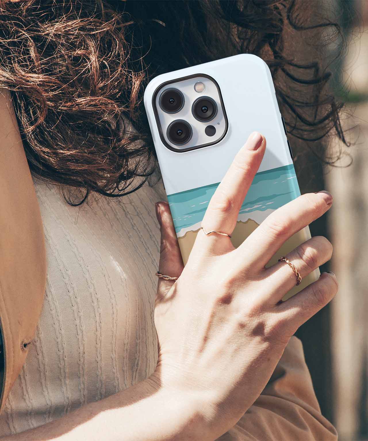 Sunny Beach Vibes with Waves and Sand iPhone case Case Cazify - Delivery Canada