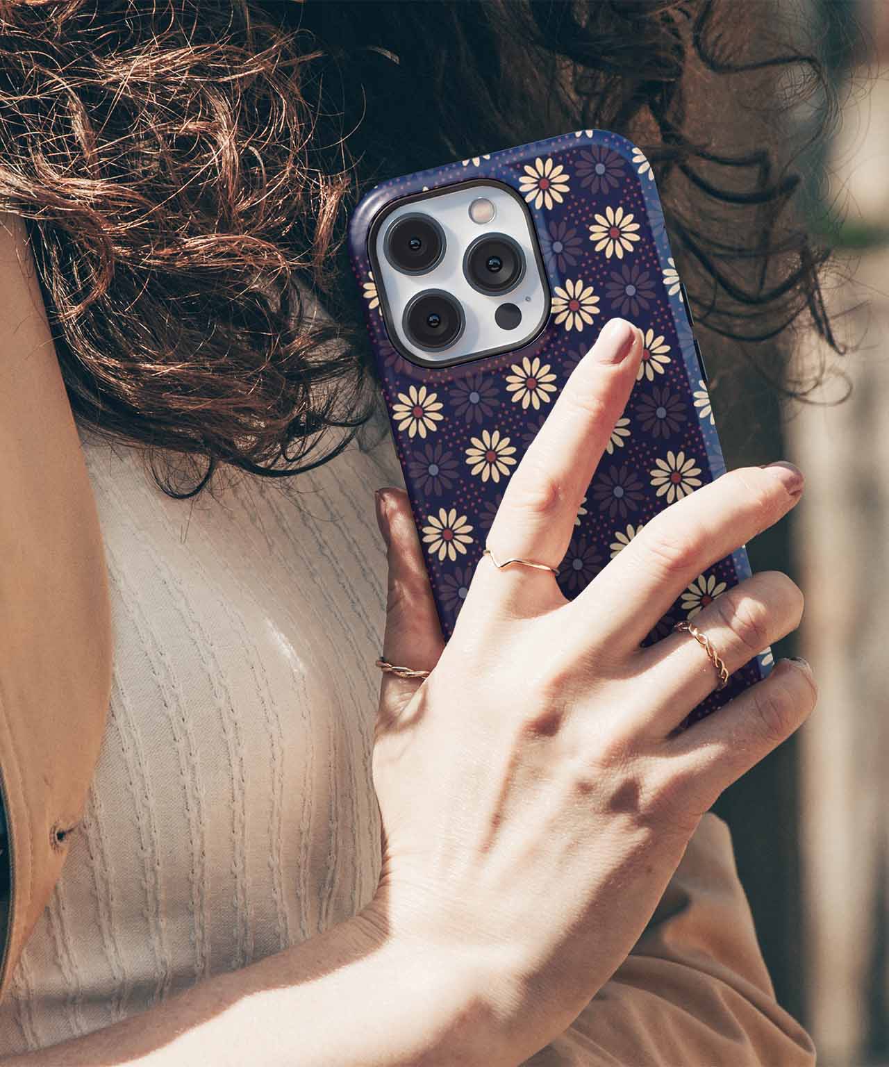 Sunny Blooms Dancing on Dark iPhone case Case Cazify - Delivery Canada