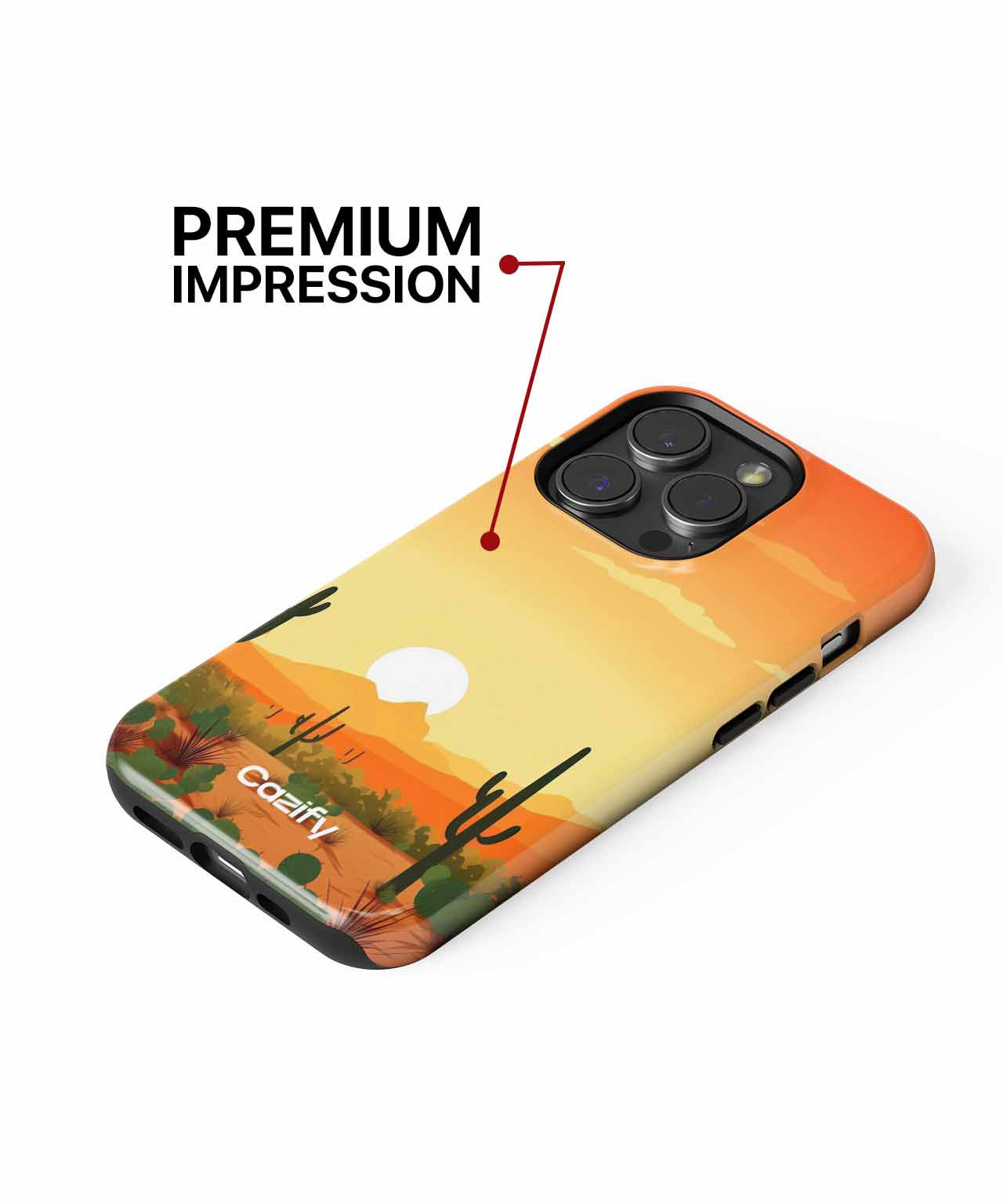 Sunny Cactus Adventure in Vibrant Desert iPhone case Case Cazify - Delivery Canada