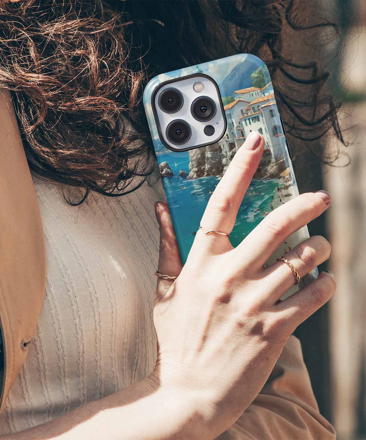 Sunny Coastal Bliss with Lighthouse Views iPhone case Case Cazify - Delivery Canada