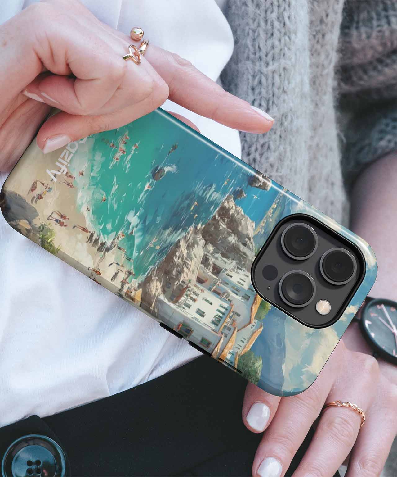 Sunny Coastal Bliss with Lighthouse Views iPhone case Case Cazify - Delivery Canada