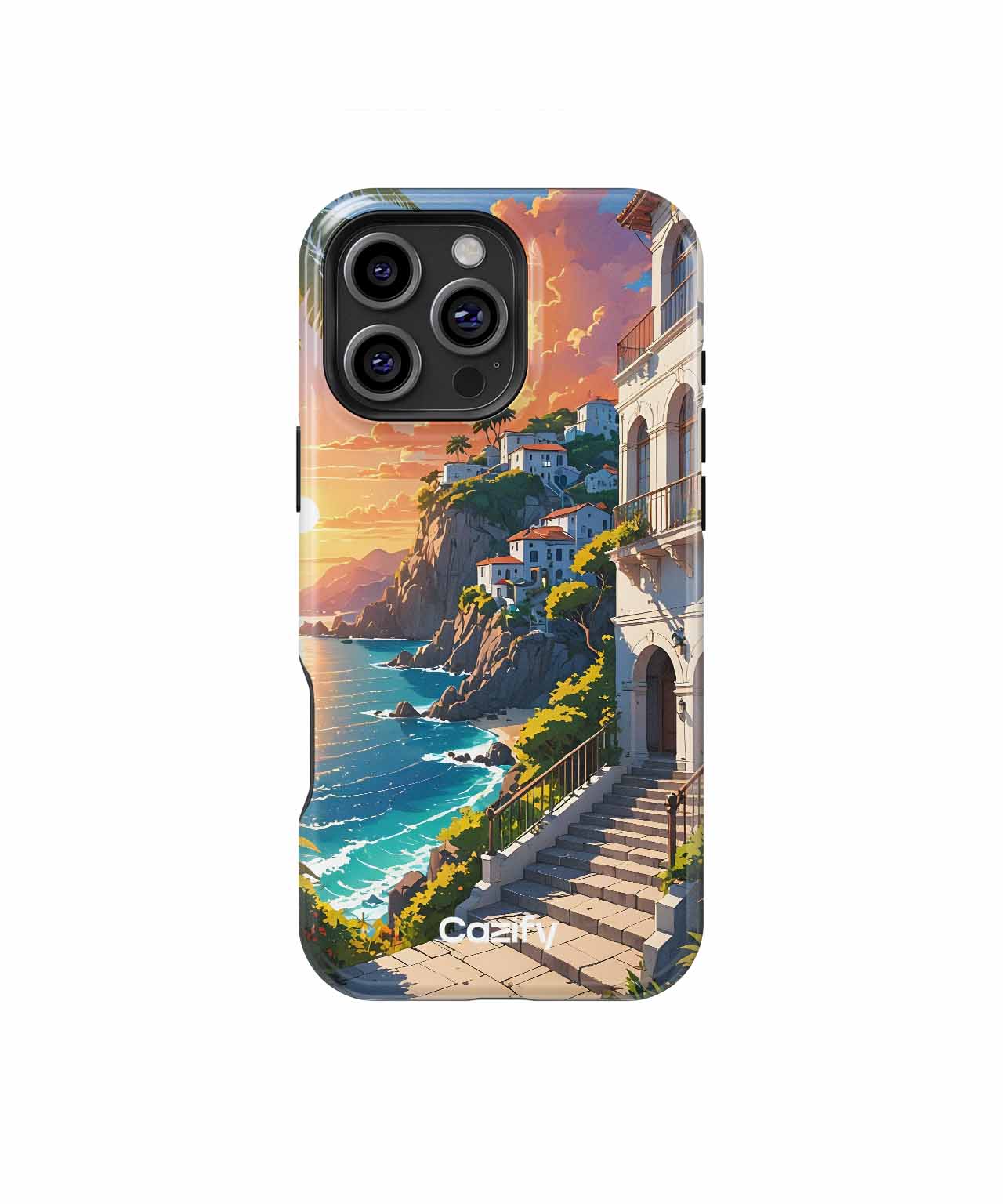Sunny Coastal Escape with Colorful Houses iPhone case Case Cazify - Delivery Canada