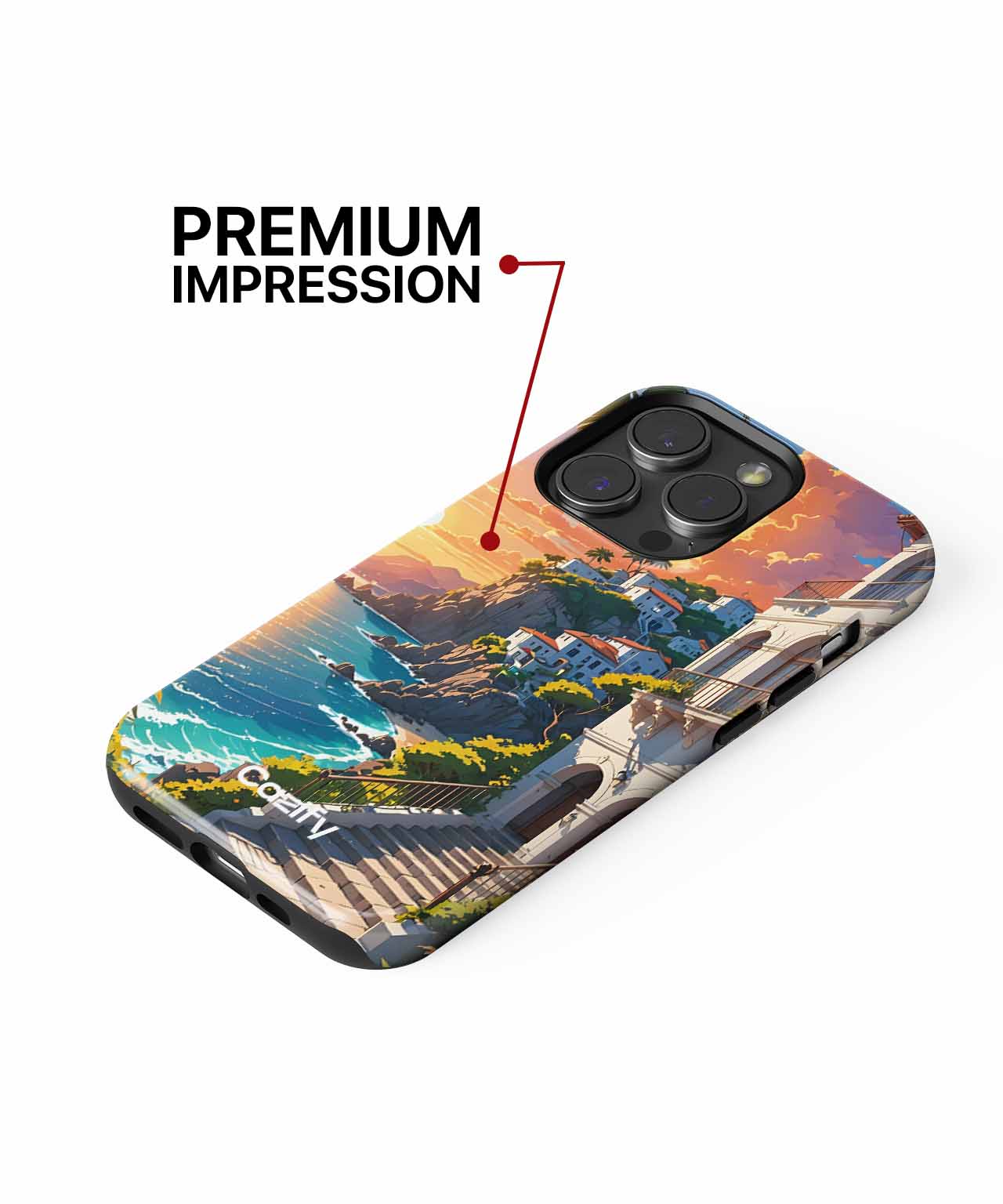 Sunny Coastal Escape with Colorful Houses iPhone case Case Cazify - Delivery Canada