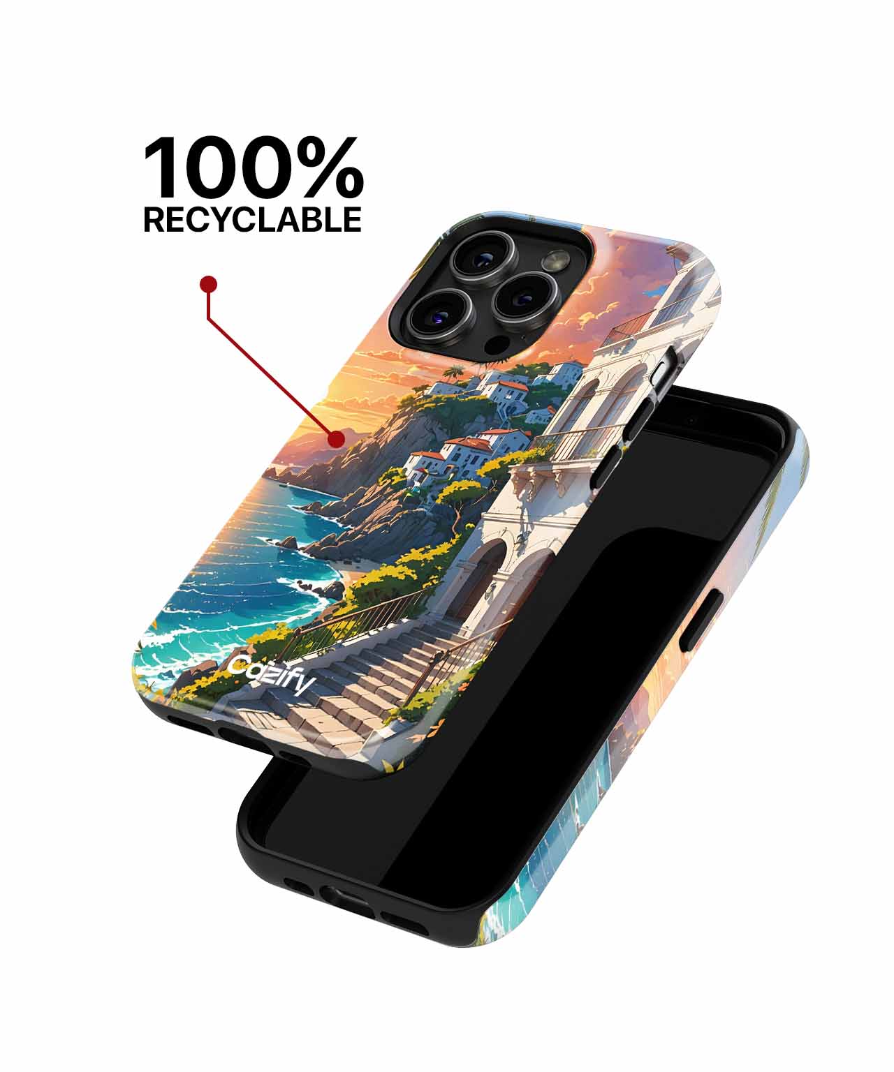 Sunny Coastal Escape with Colorful Houses iPhone case Case Cazify - Delivery Canada