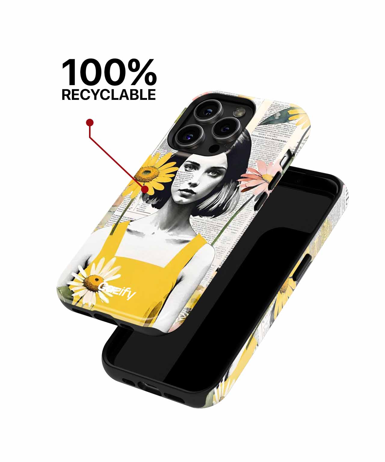 Sunny Daisy Girl in Colorful Harmony iPhone case Case Cazify - Delivery Canada