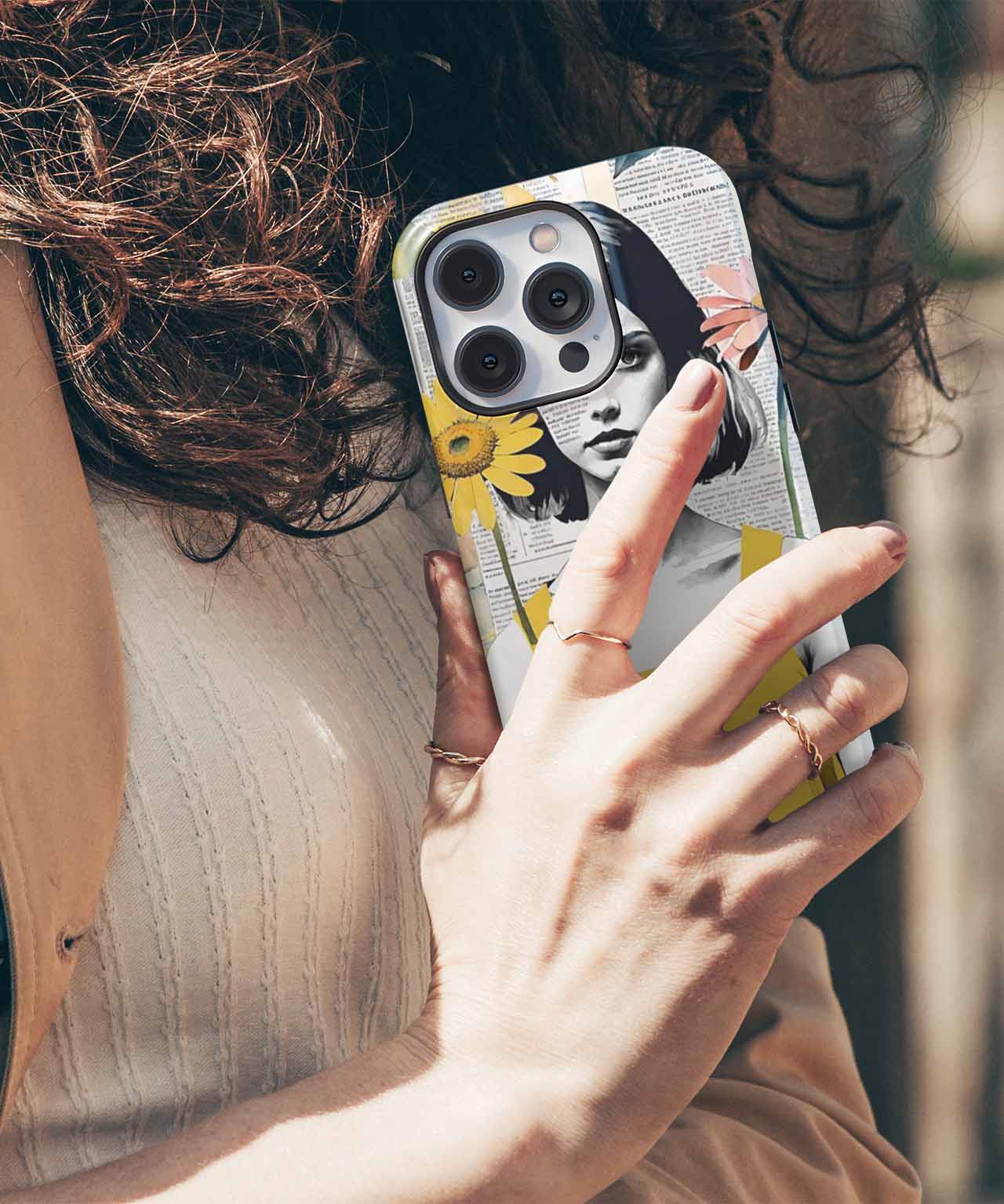 Sunny Daisy Girl in Colorful Harmony iPhone case Case Cazify - Delivery Canada