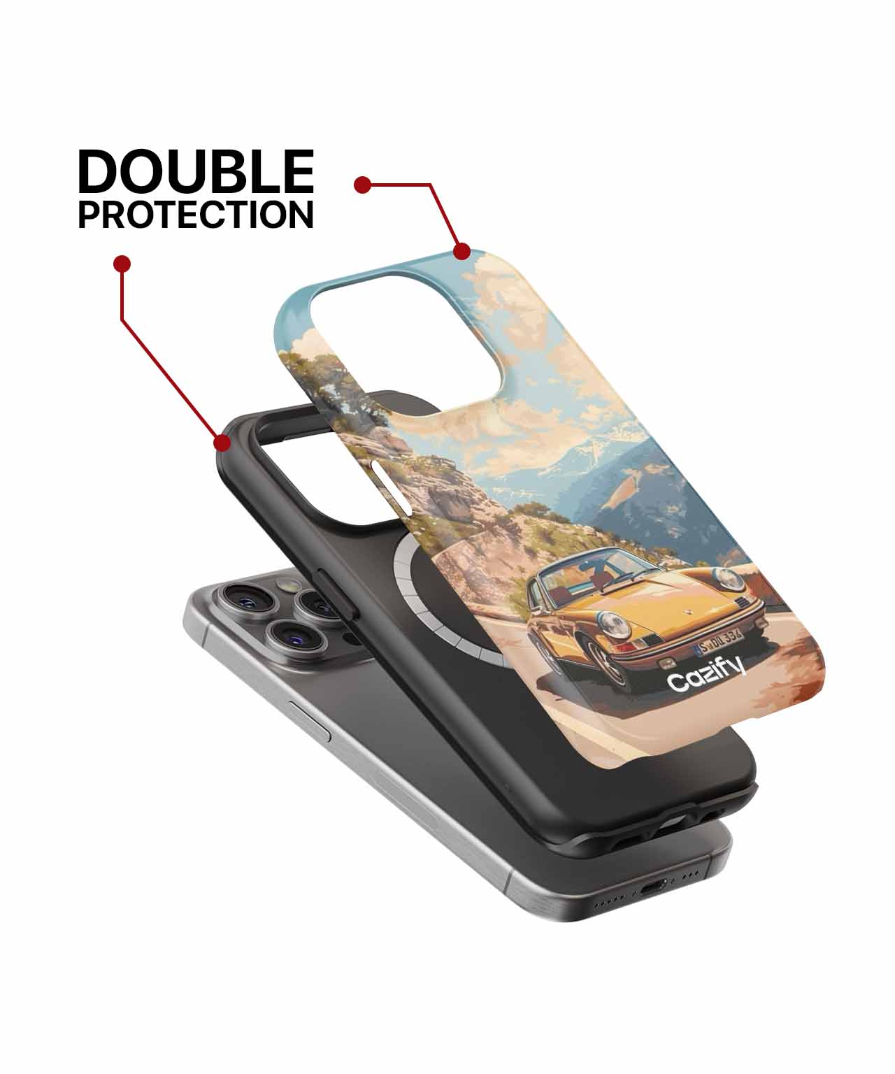 Sunny Mountain Drive Vintage Vibes iPhone case Case Cazify - Delivery Canada