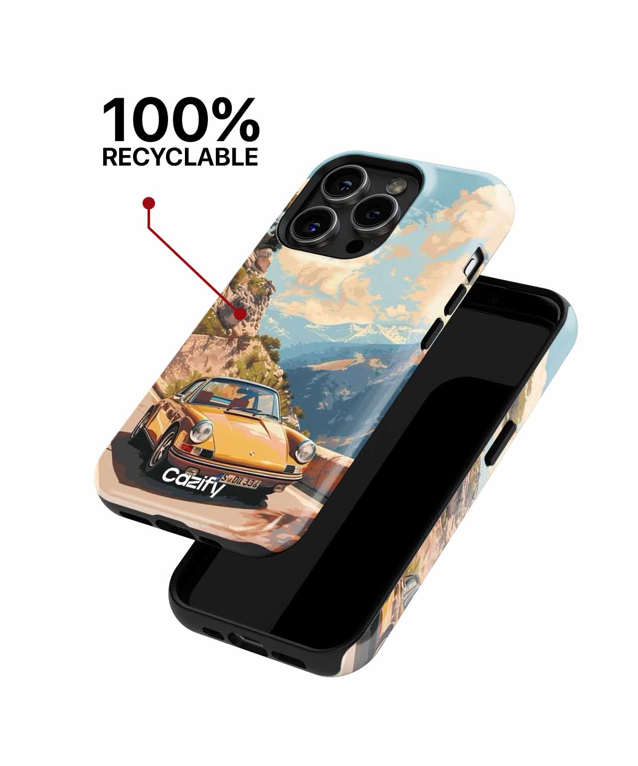 Sunny Mountain Drive Vintage Vibes iPhone case Case Cazify - Delivery Canada