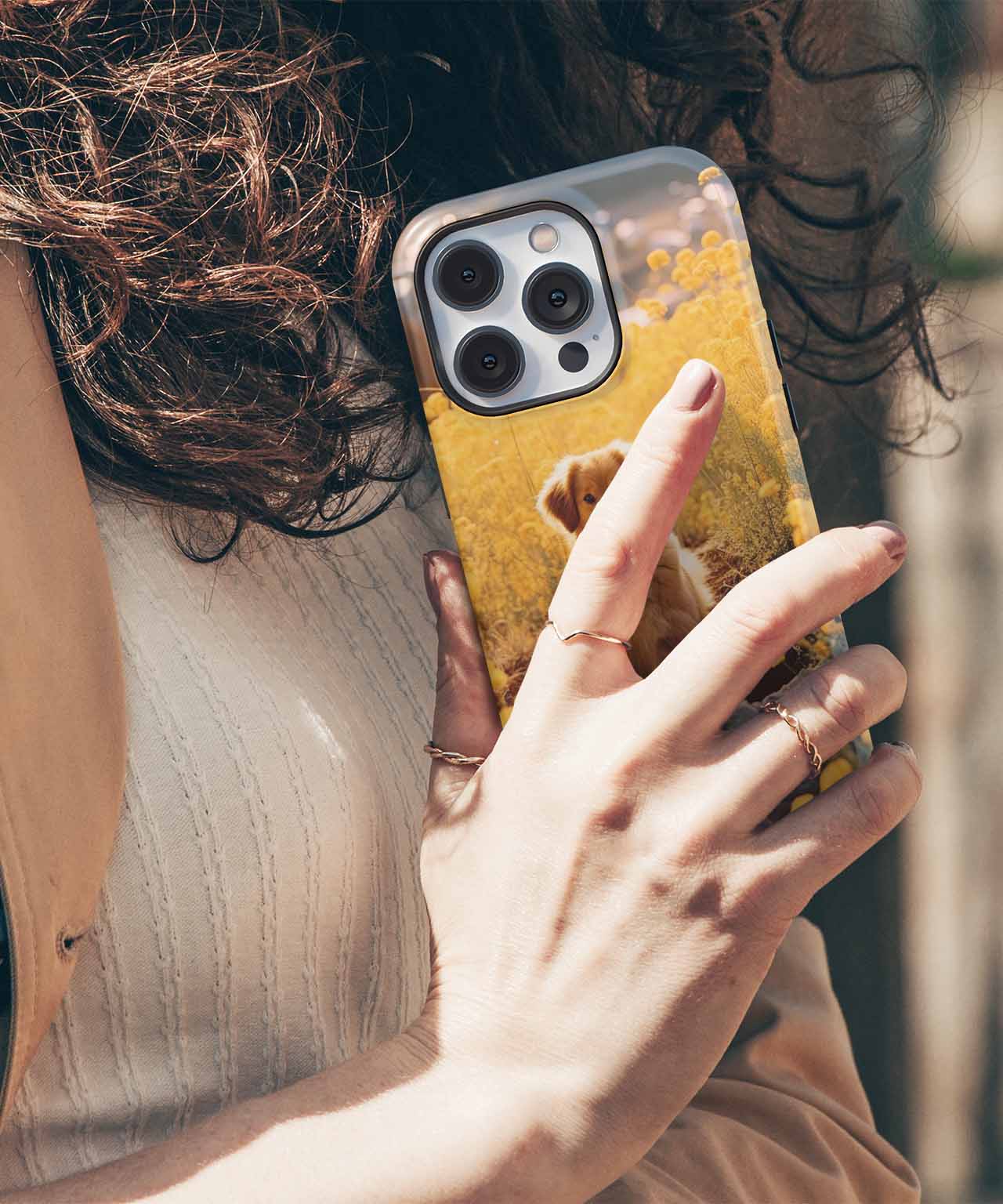 Sunny Pup in a Field of Gold iPhone case Case Cazify - Delivery Canada
