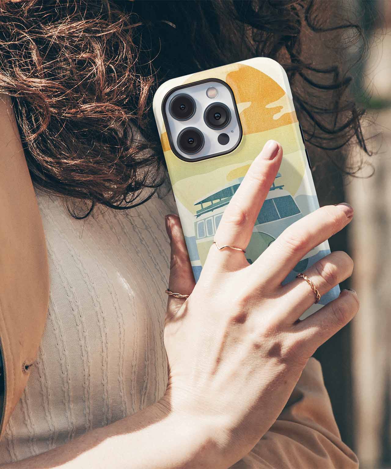 Sunny Road Trip Adventure with a Vintage Van iPhone case Case Cazify - Delivery Canada