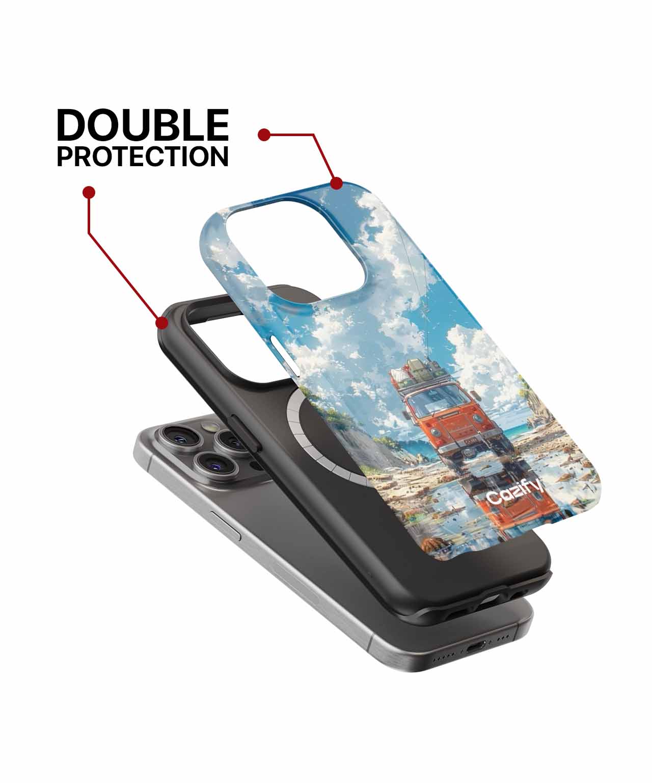Sunny Road Trip Adventure with Clouds iPhone case Case Cazify - Delivery Canada