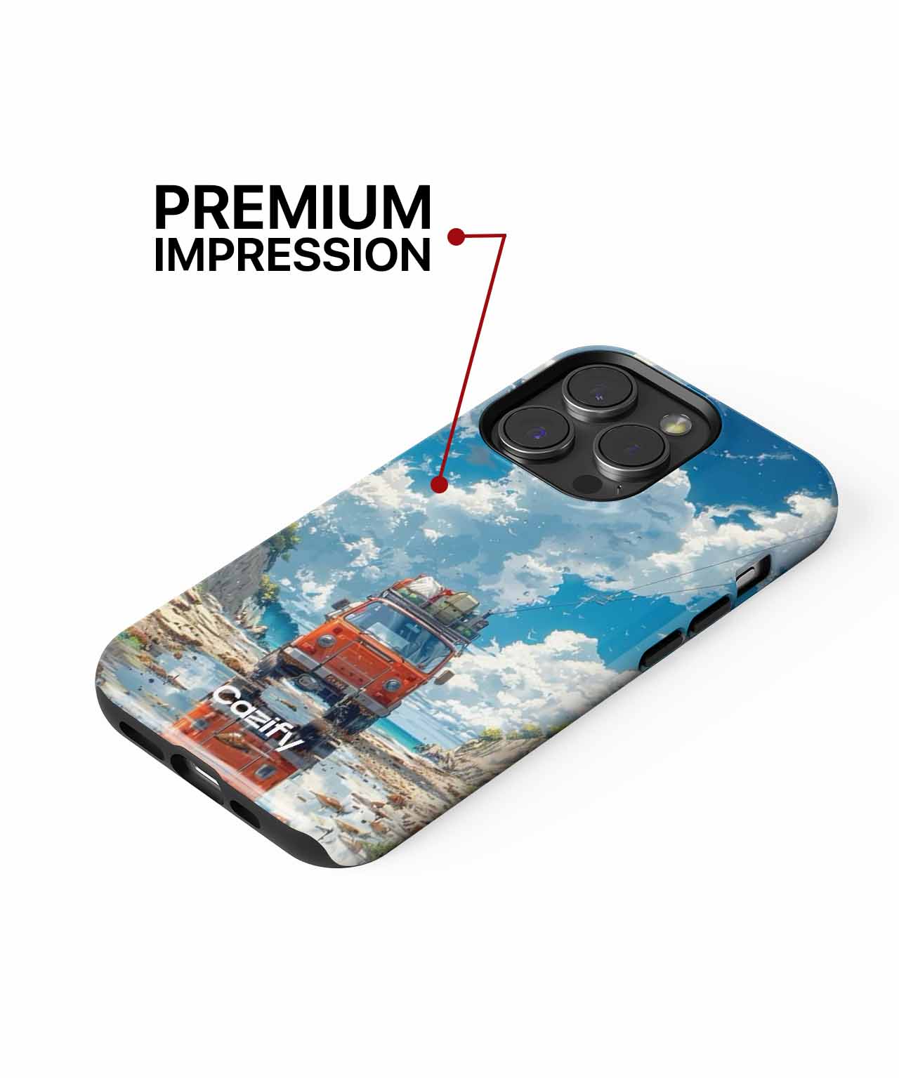 Sunny Road Trip Adventure with Clouds iPhone case Case Cazify - Delivery Canada