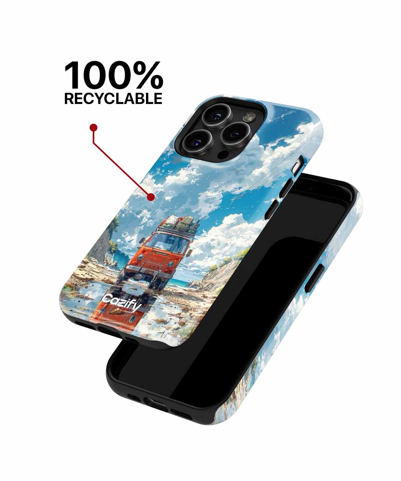 Sunny Road Trip Adventure with Clouds iPhone case Case Cazify - Delivery Canada