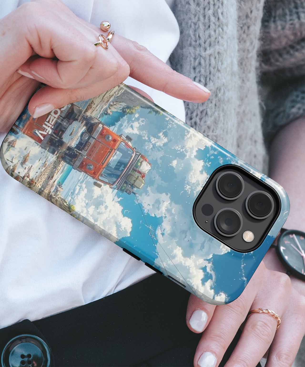 Sunny Road Trip Adventure with Clouds iPhone case Case Cazify - Delivery Canada