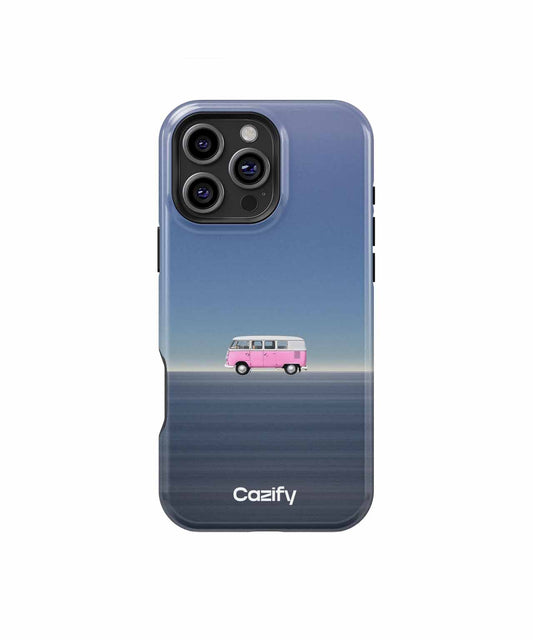 Sunny Road Trip Vibes with Pink Van iPhone case Case Cazify - Delivery Canada