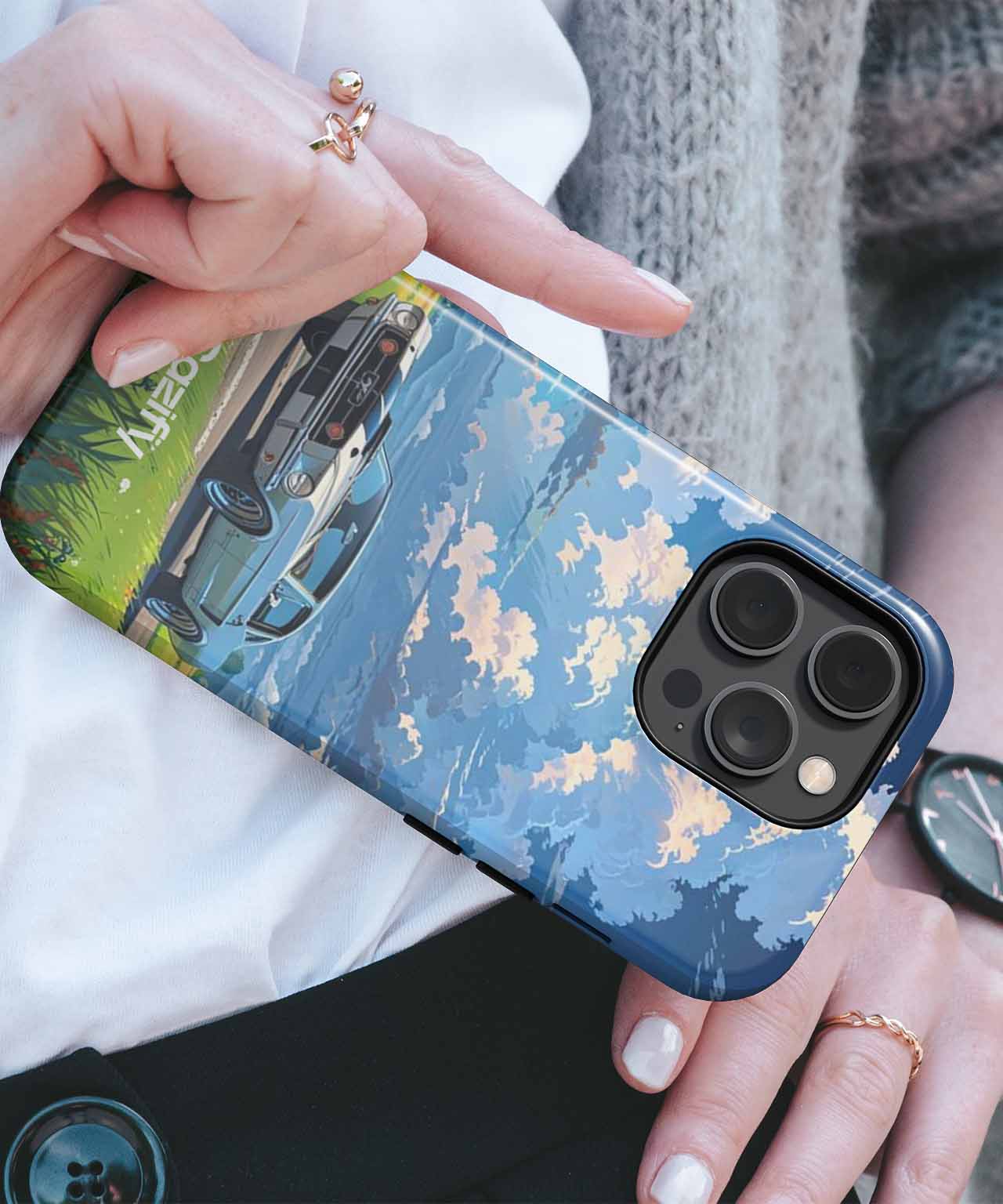 Sunny Road Trip with a Classic Ride iPhone case Case Cazify - Delivery Canada