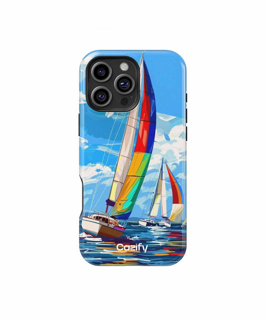 Sunny Sailboats Race Against Clouds iPhone case Case Cazify - Delivery Canada