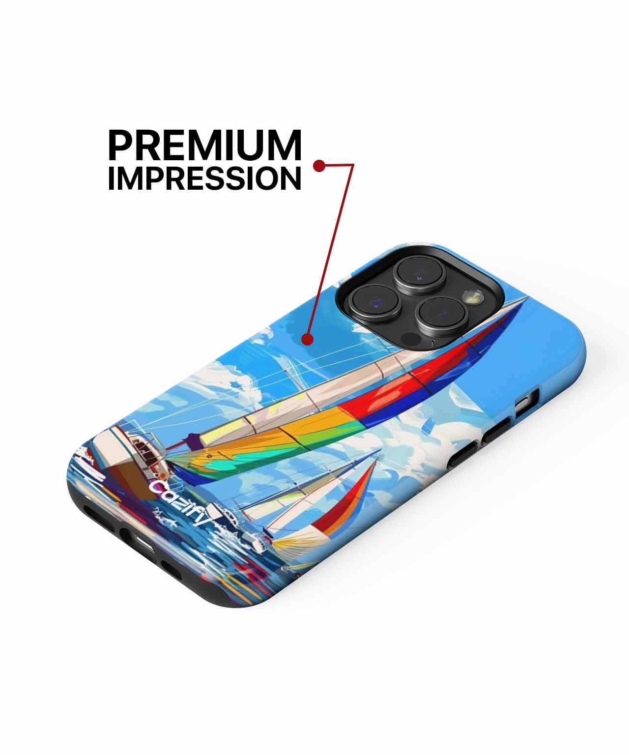Sunny Sailboats Race Against Clouds iPhone case Case Cazify - Delivery Canada