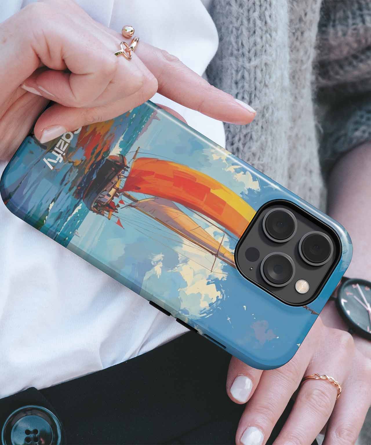 Sunny Sailing Adventure on Vibrant Waters iPhone case Case Cazify - Delivery Canada