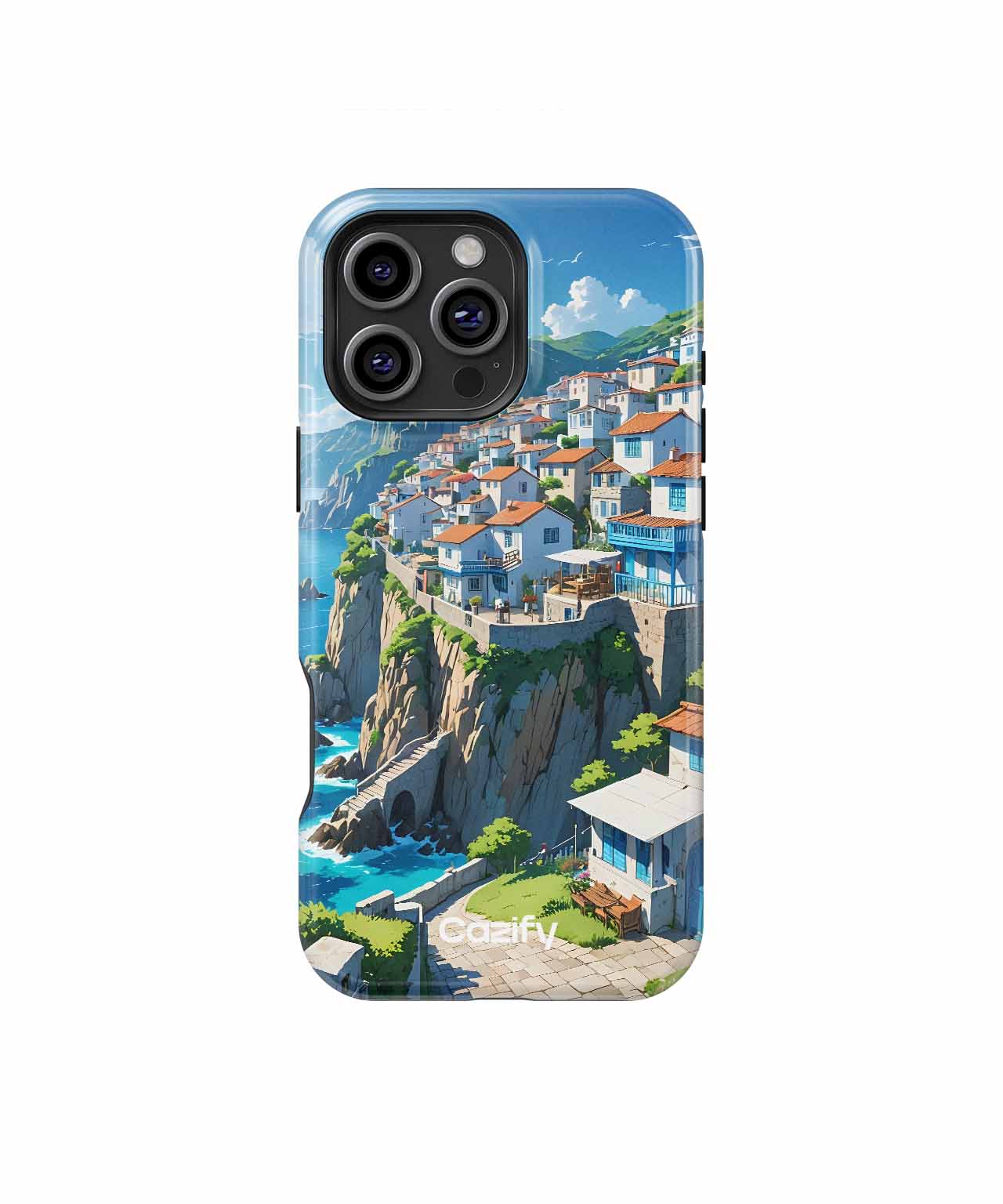 Sunny Seaside Village Dreamscape iPhone case Case Cazify - Delivery Canada