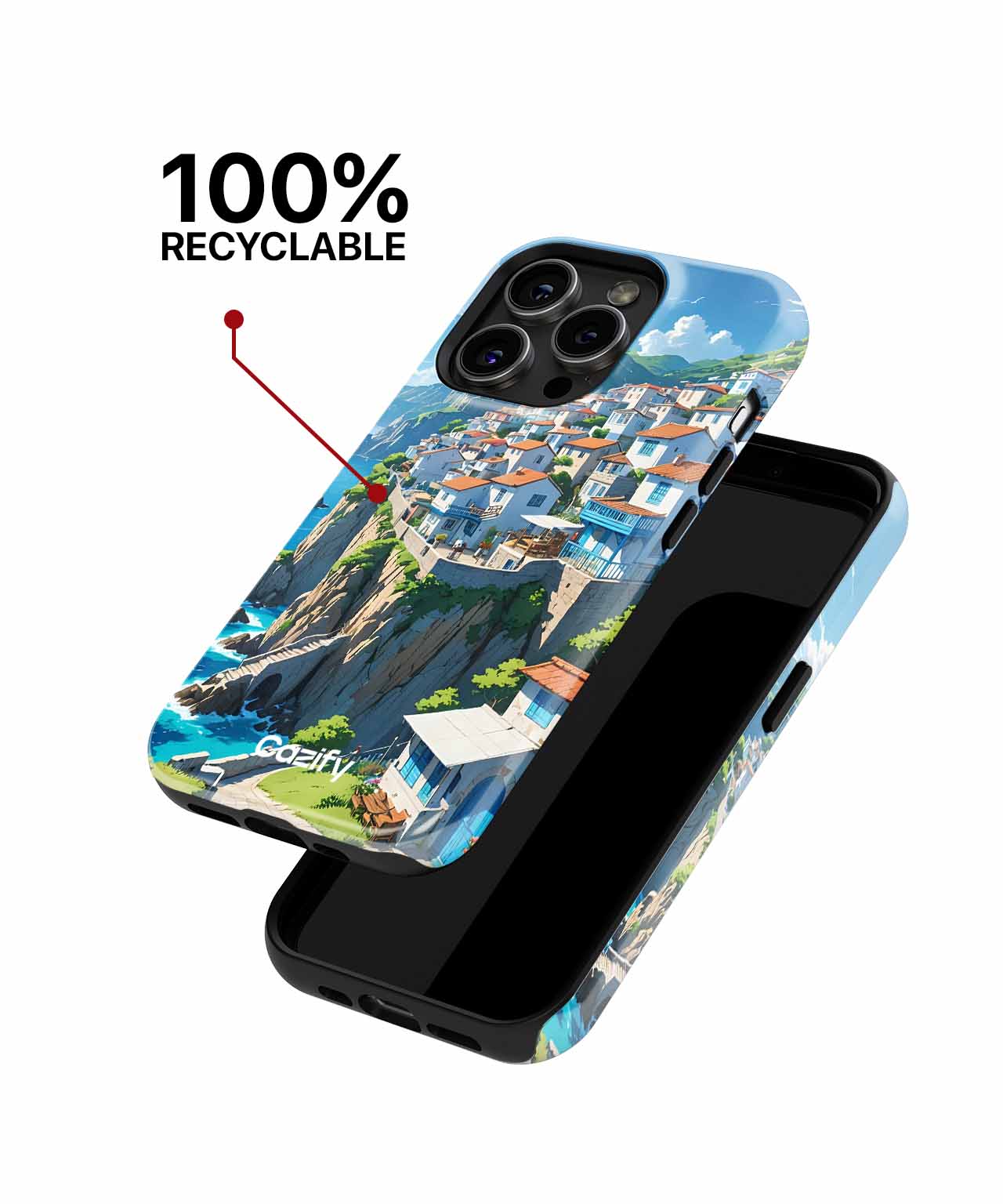 Sunny Seaside Village Dreamscape iPhone case Case Cazify - Delivery Canada