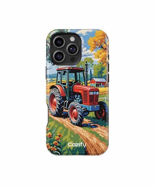 Sunny Tractor Adventure Through Fields iPhone case Case Cazify - Delivery Canada