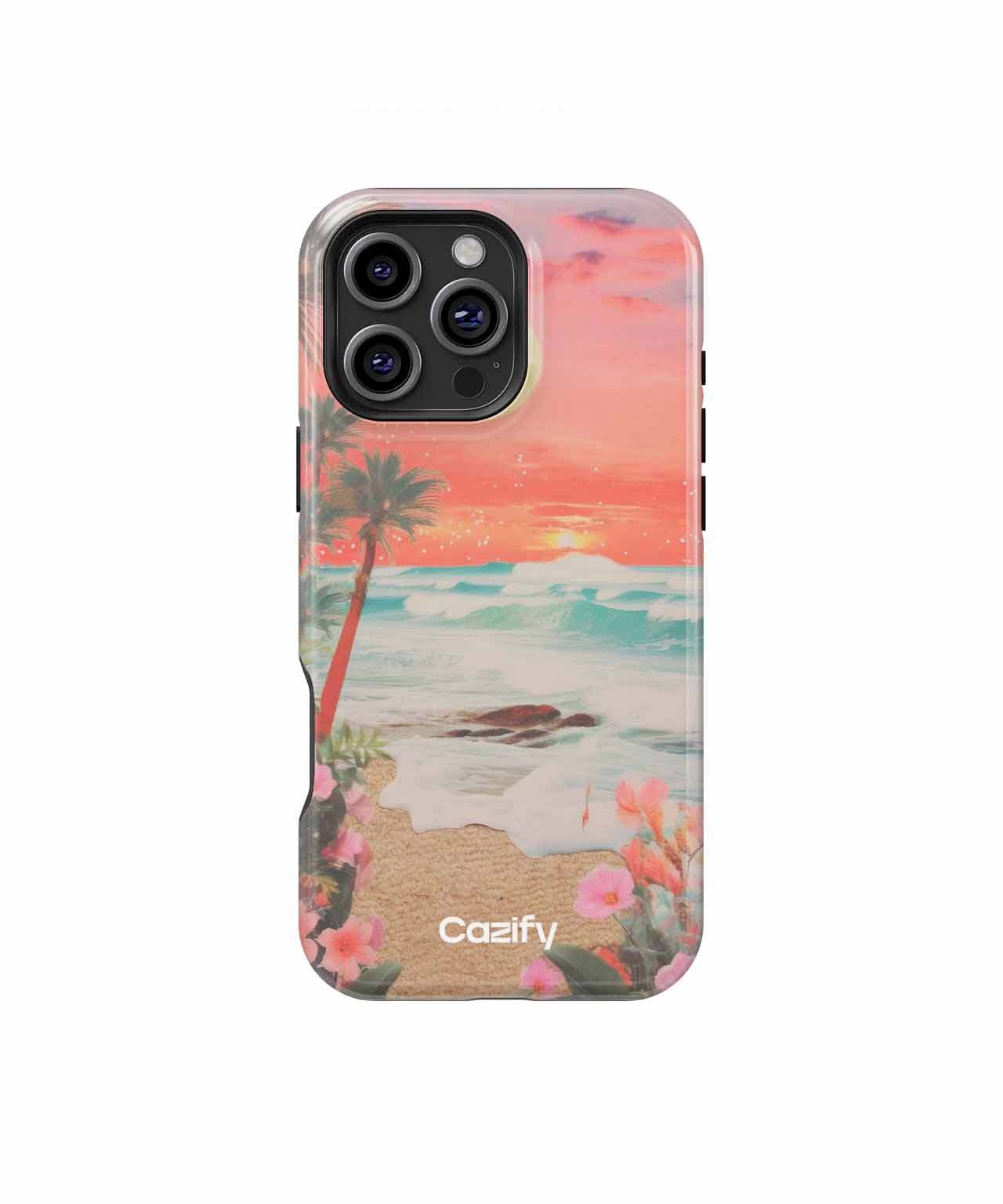 Sunset Beach Bliss with Vibrant Flowers iPhone case Case Cazify - Delivery Canada