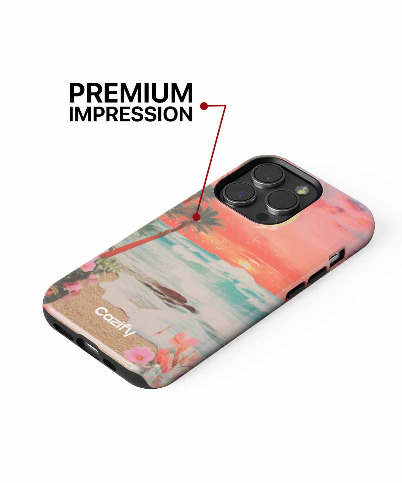 Sunset Beach Bliss with Vibrant Flowers iPhone case Case Cazify - Delivery Canada