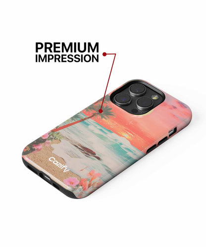 Sunset Beach Bliss with Vibrant Flowers iPhone case Case Cazify - Delivery Canada