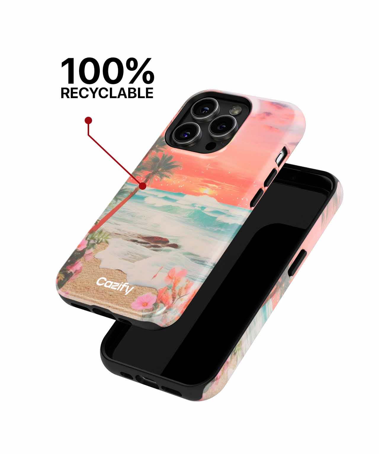 Sunset Beach Bliss with Vibrant Flowers iPhone case Case Cazify - Delivery Canada