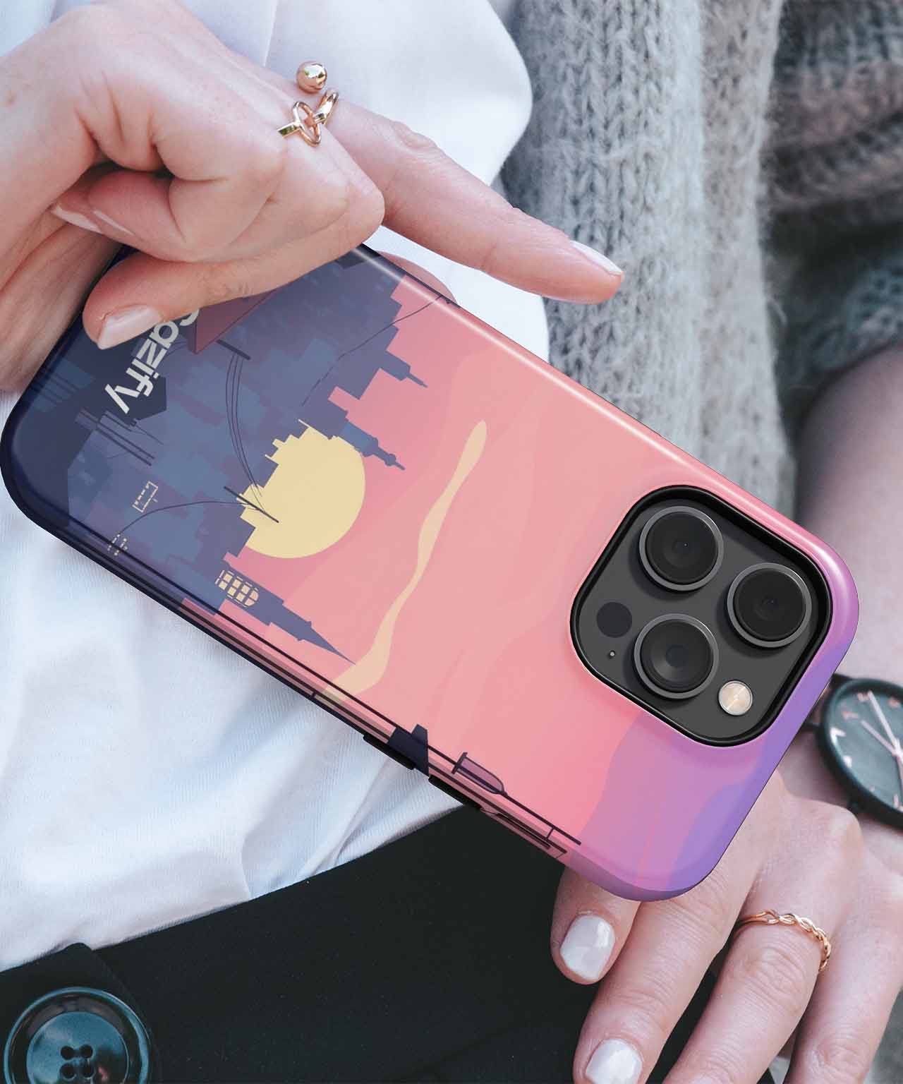 Sunset Serenade Over City Streets iPhone case Case Cazify - Delivery Canada