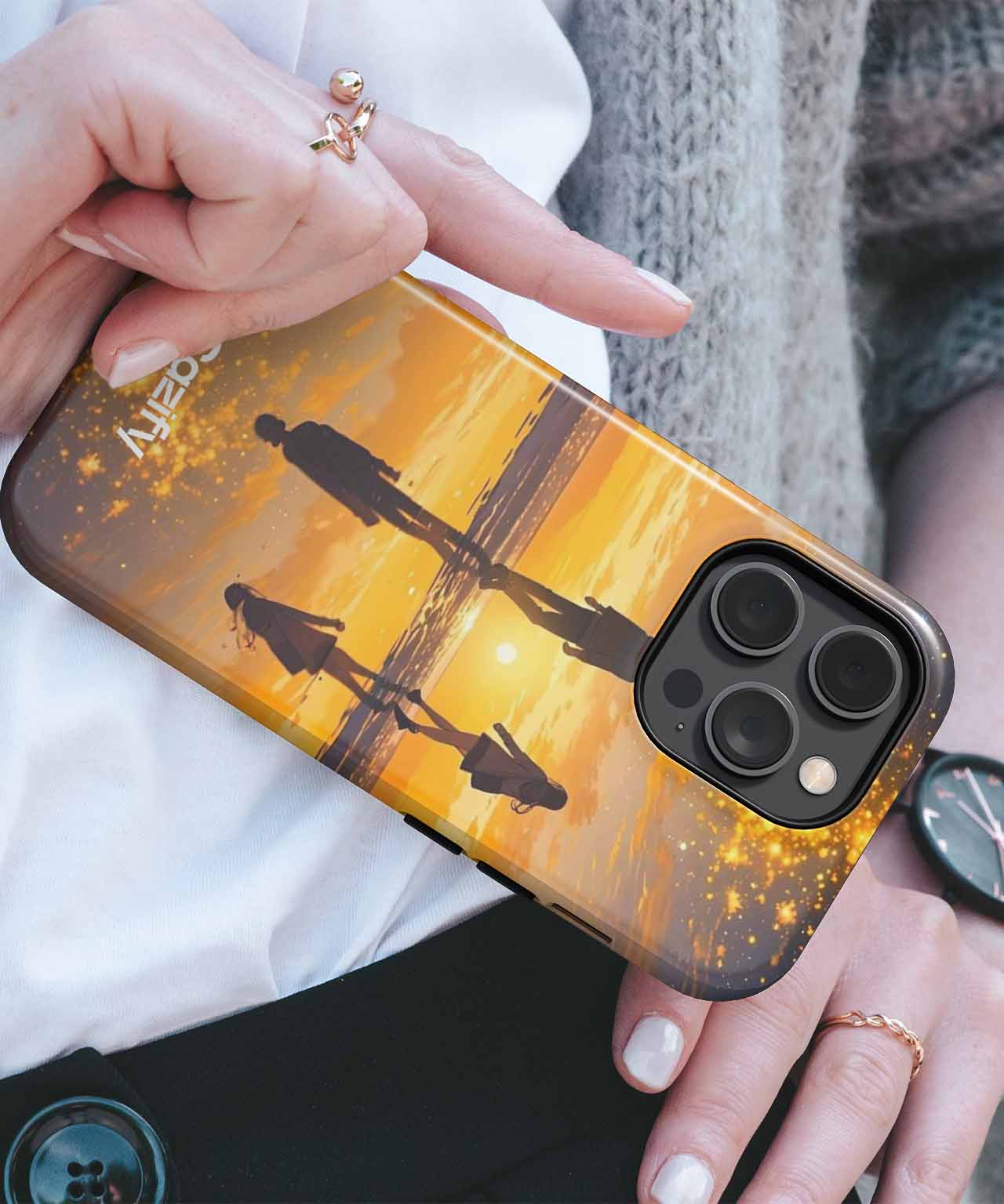 Sunset Silhouettes Reminiscing Togetherness iPhone case Case Cazify - Delivery Canada