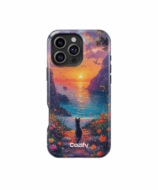 Sunset Whiskers and Floral Bliss iPhone case Case Cazify - Delivery Canada