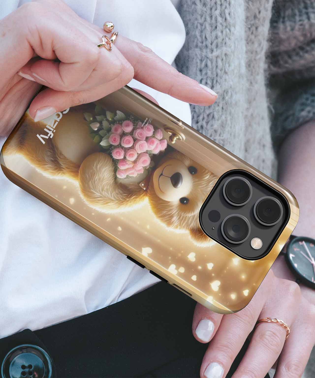 Sweet Heartfelt Teddy Bear Surprise iPhone case Case Cazify - Delivery Canada