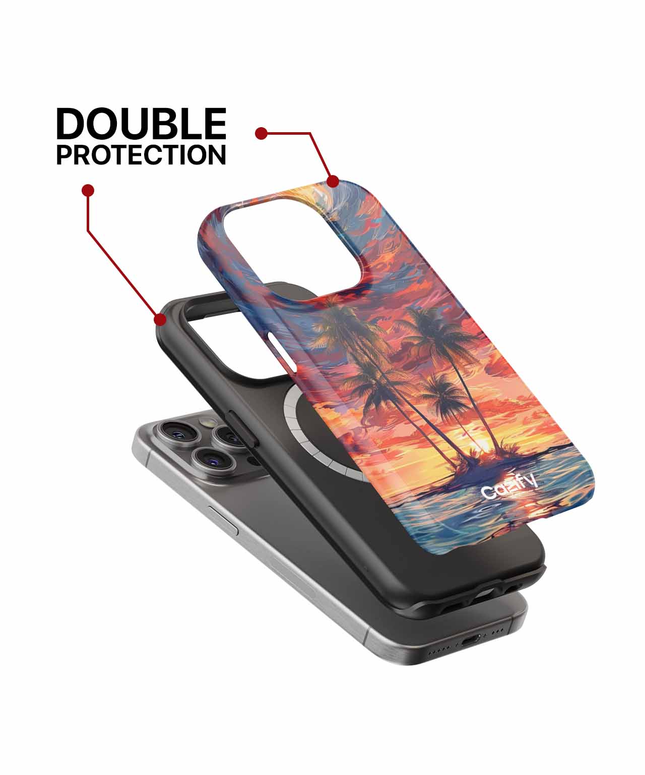 Swirling Tropical Paradise at Sunset iPhone case Case Cazify - Delivery Canada