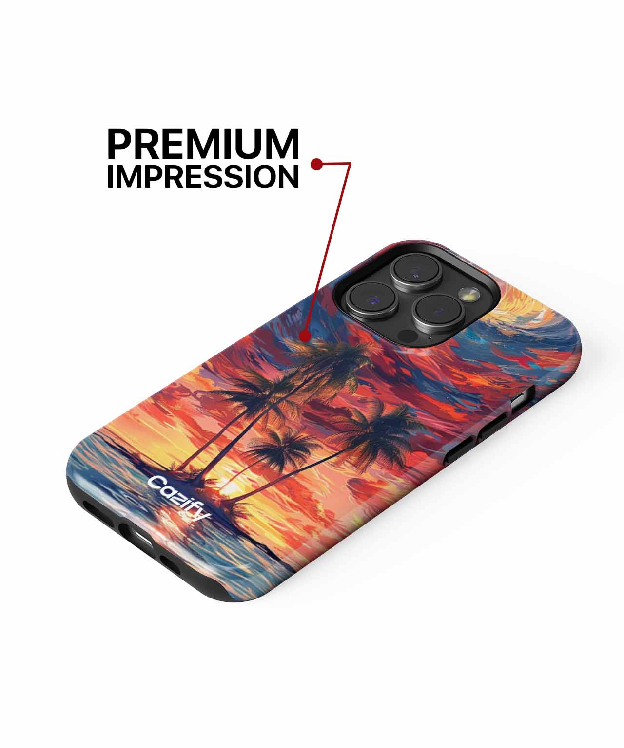 Swirling Tropical Paradise at Sunset iPhone case Case Cazify - Delivery Canada