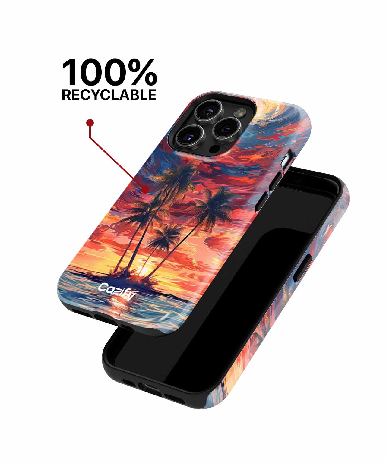 Swirling Tropical Paradise at Sunset iPhone case Case Cazify - Delivery Canada