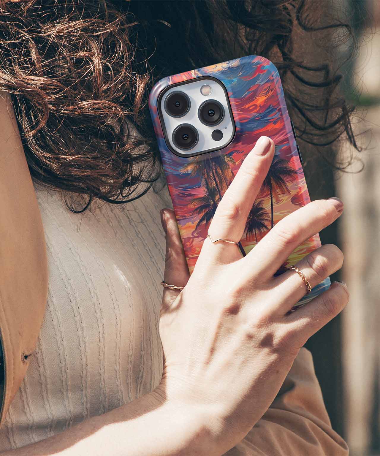 Swirling Tropical Paradise at Sunset iPhone case Case Cazify - Delivery Canada
