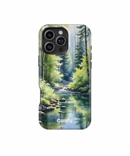 Tranquil Forest Stream with Sunshine iPhone case Case Cazify - Delivery Canada