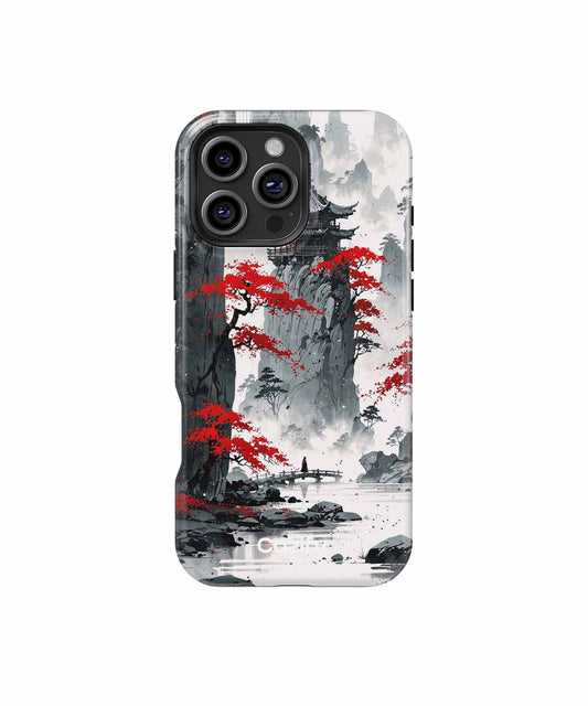 Tranquil Mountain Retreat with Red Foliage iPhone case Case Cazify - Delivery Canada