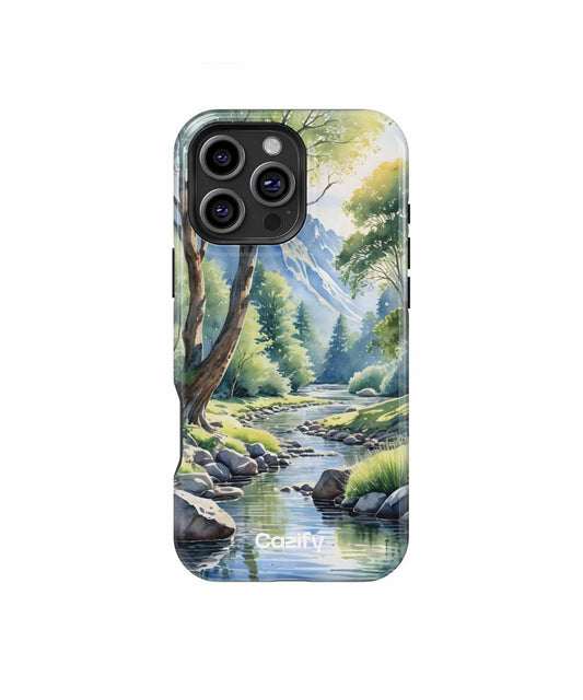 Tranquil Nature Escape with Playful Stream iPhone case Case Cazify - Delivery Canada