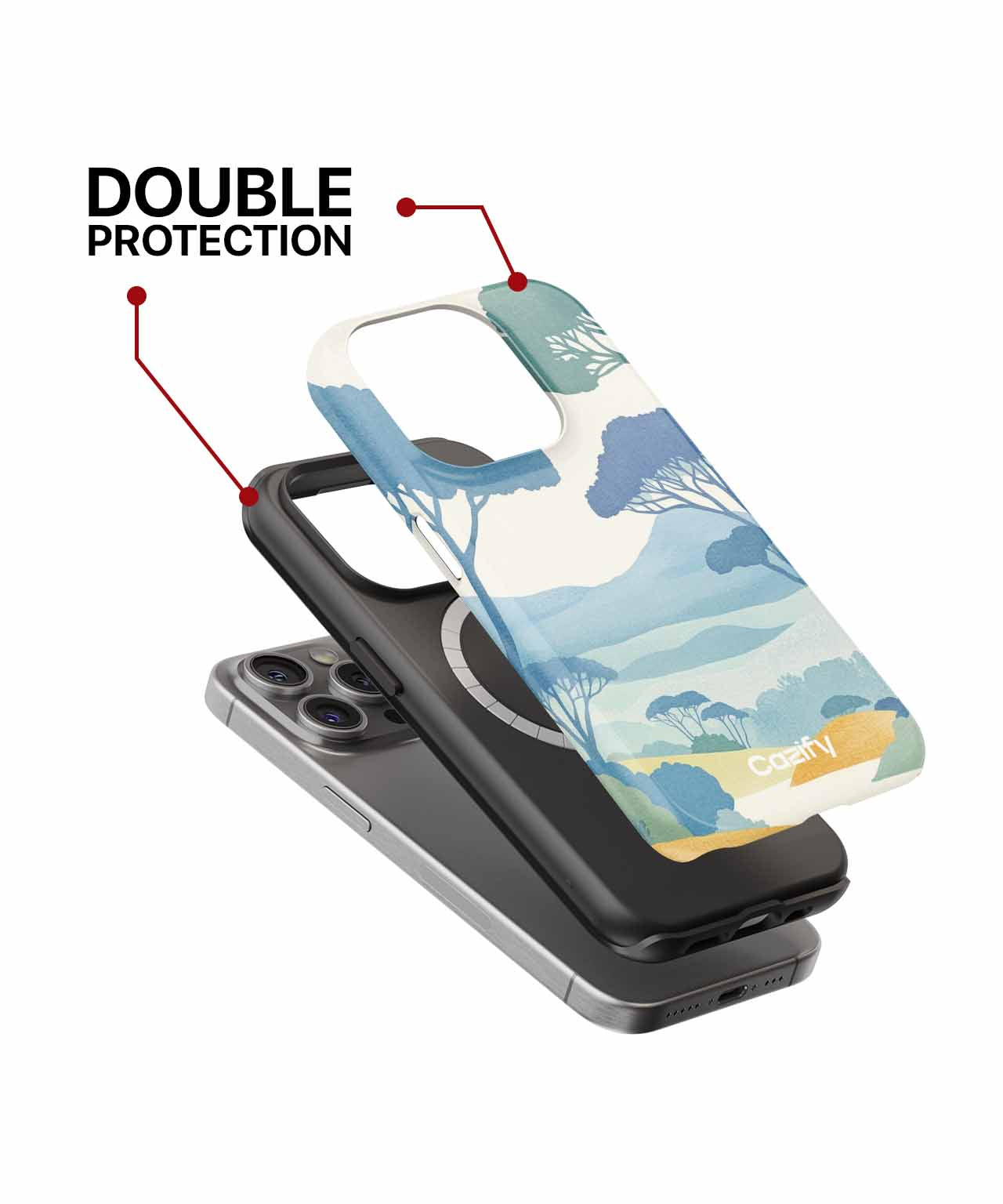 Tranquil Nature Escape with Playful Trees iPhone case Case Cazify - Delivery Canada