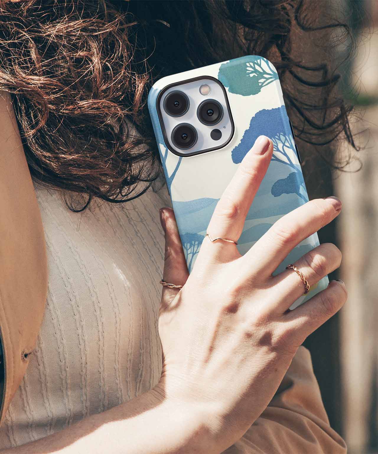 Tranquil Nature Escape with Playful Trees iPhone case Case Cazify - Delivery Canada