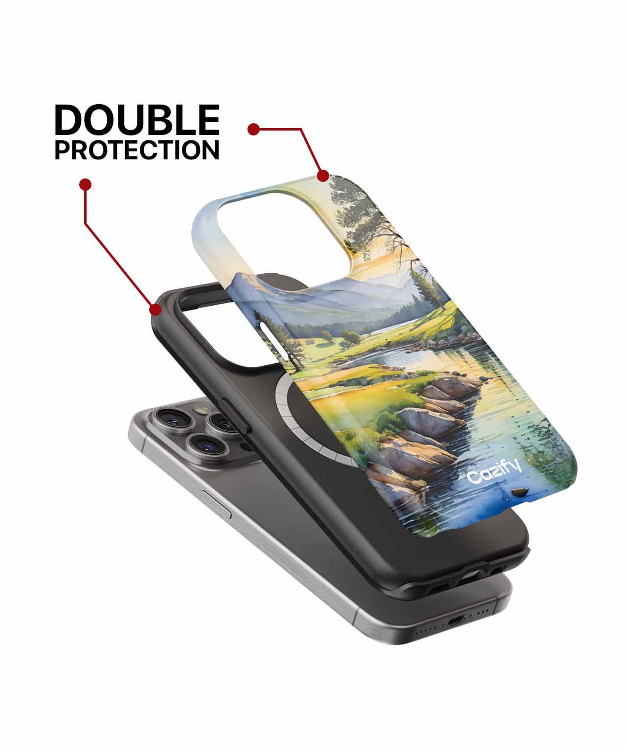 Tranquil Nature Serenity with Mountain View iPhone case Case Cazify - Delivery Canada