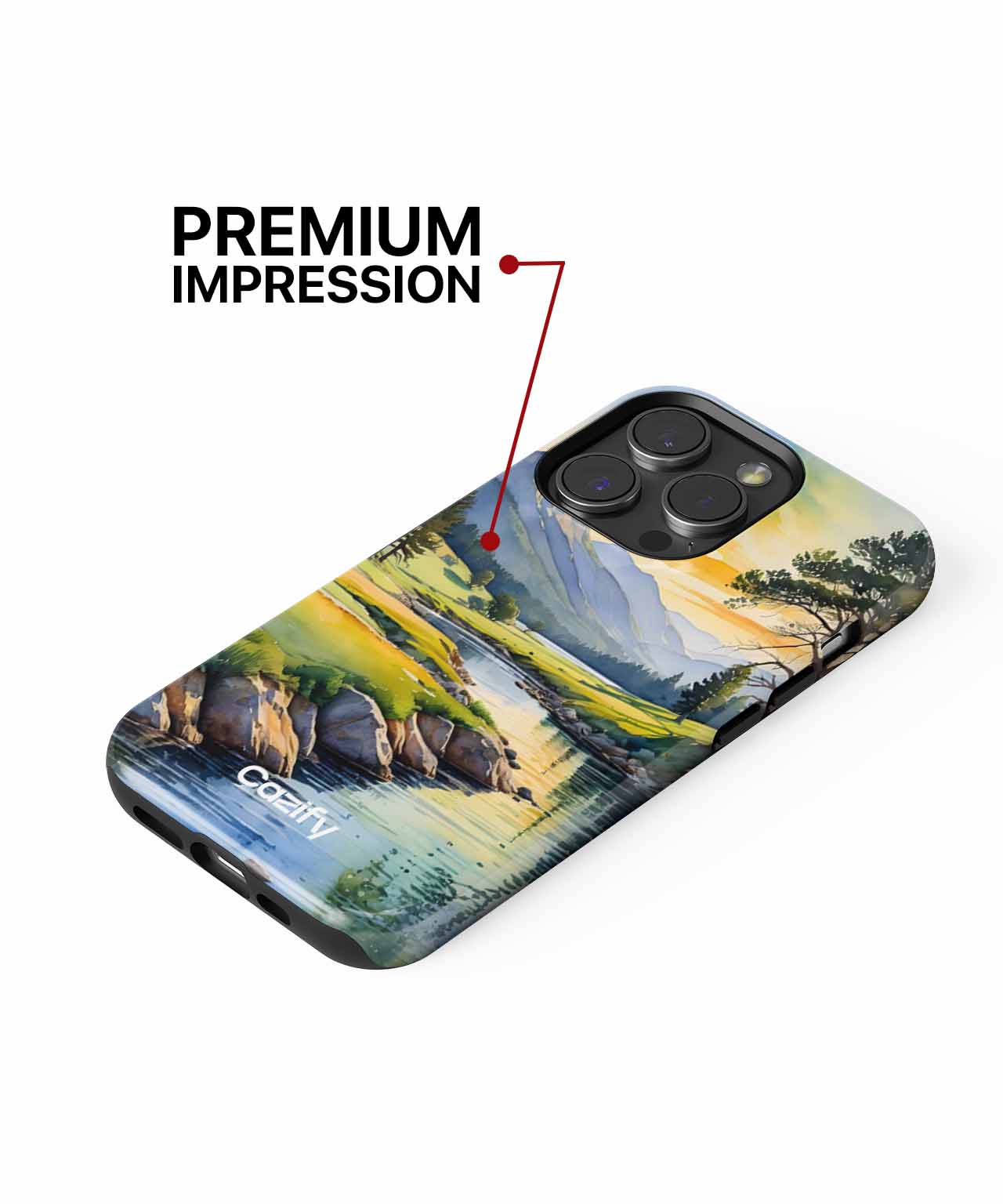 Tranquil Nature Serenity with Mountain View iPhone case Case Cazify - Delivery Canada