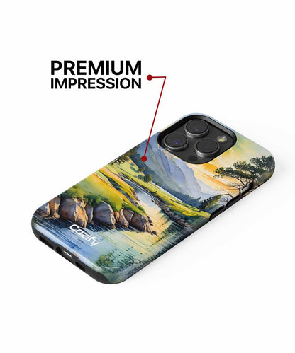 Tranquil Nature Serenity with Mountain View iPhone case Case Cazify - Delivery Canada