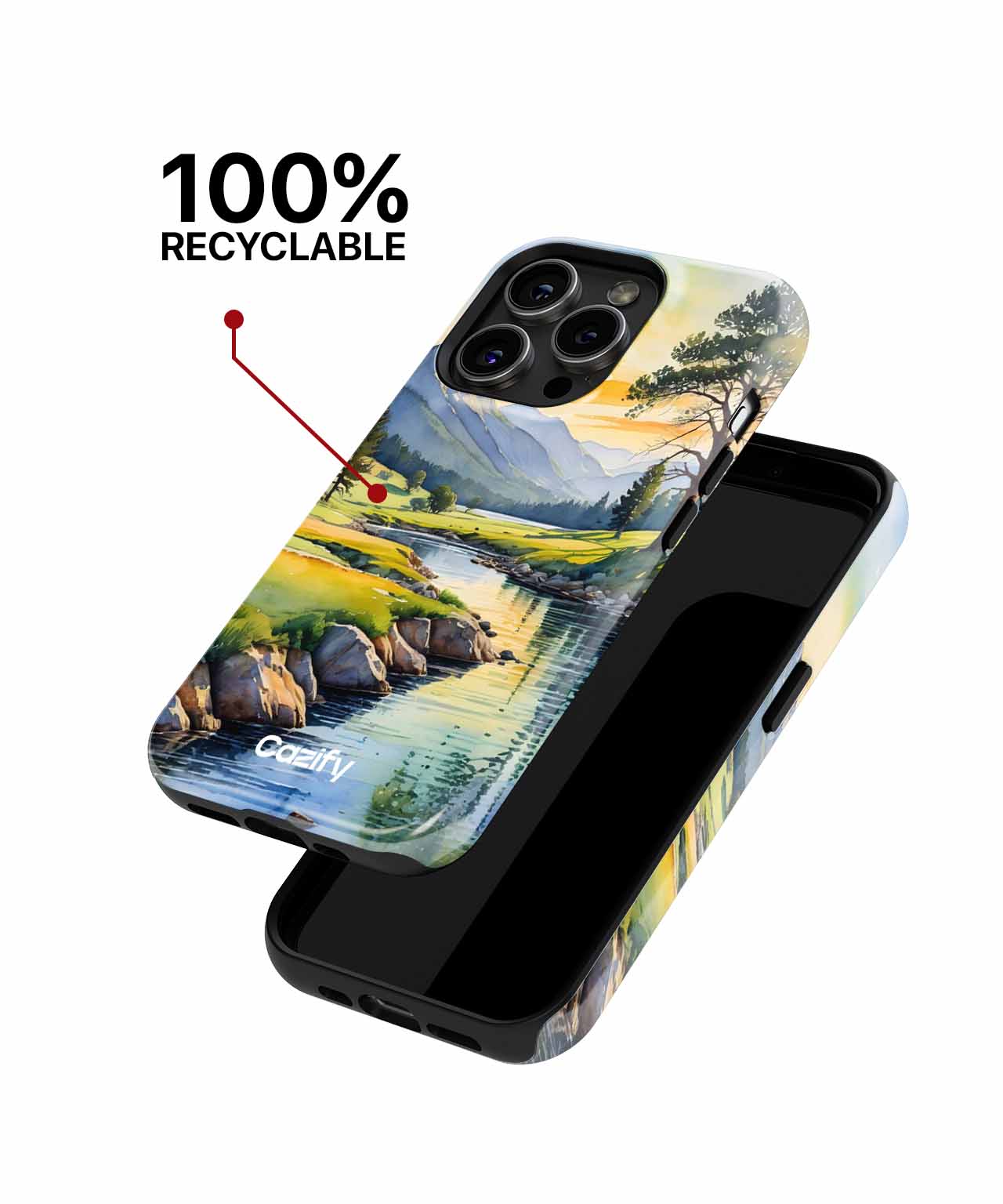 Tranquil Nature Serenity with Mountain View iPhone case Case Cazify - Delivery Canada