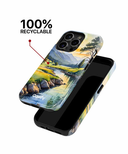 Tranquil Nature Serenity with Mountain View iPhone case Case Cazify - Delivery Canada